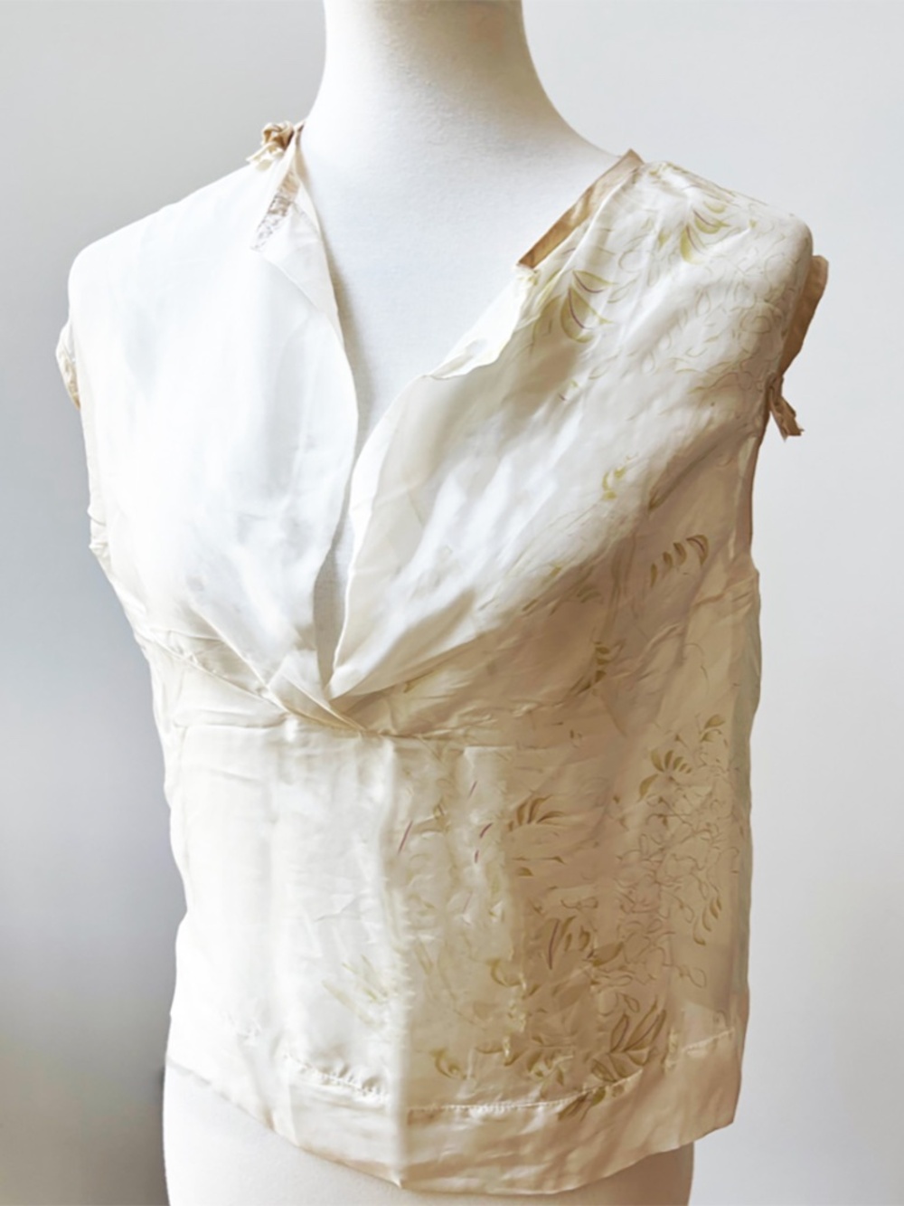 Marni Ivory Silk Floral-Print Sleeveless Blouse